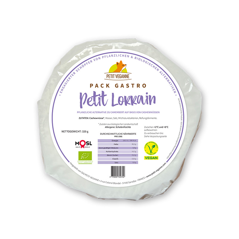 Petit Lorrain Alternative zu Camembert Vegan