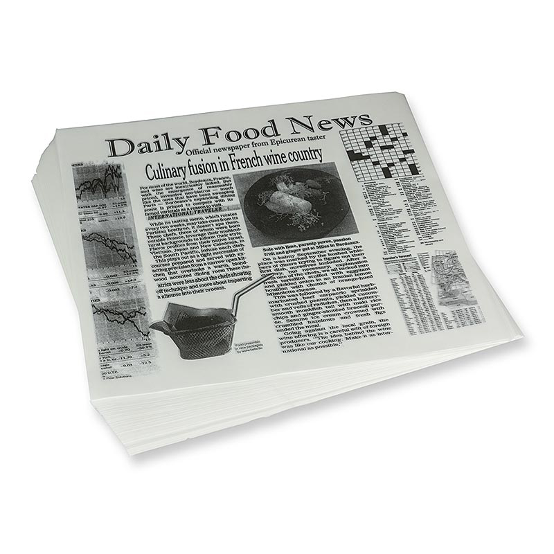 Snack Papier mit Zeitungsdruck ca. 310x285mm 500Stk Pck
