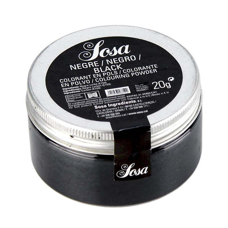 Lebensmittelfarbe schwarz  Puder wasserlöslich 20g Ds ES