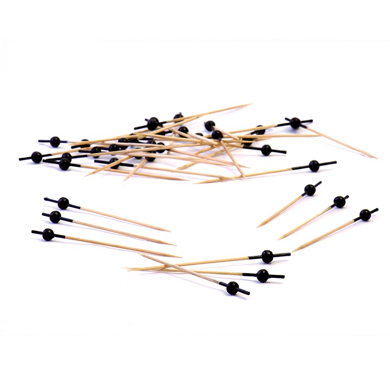 Holzspiesse mit schwarzer Kugel 9cm