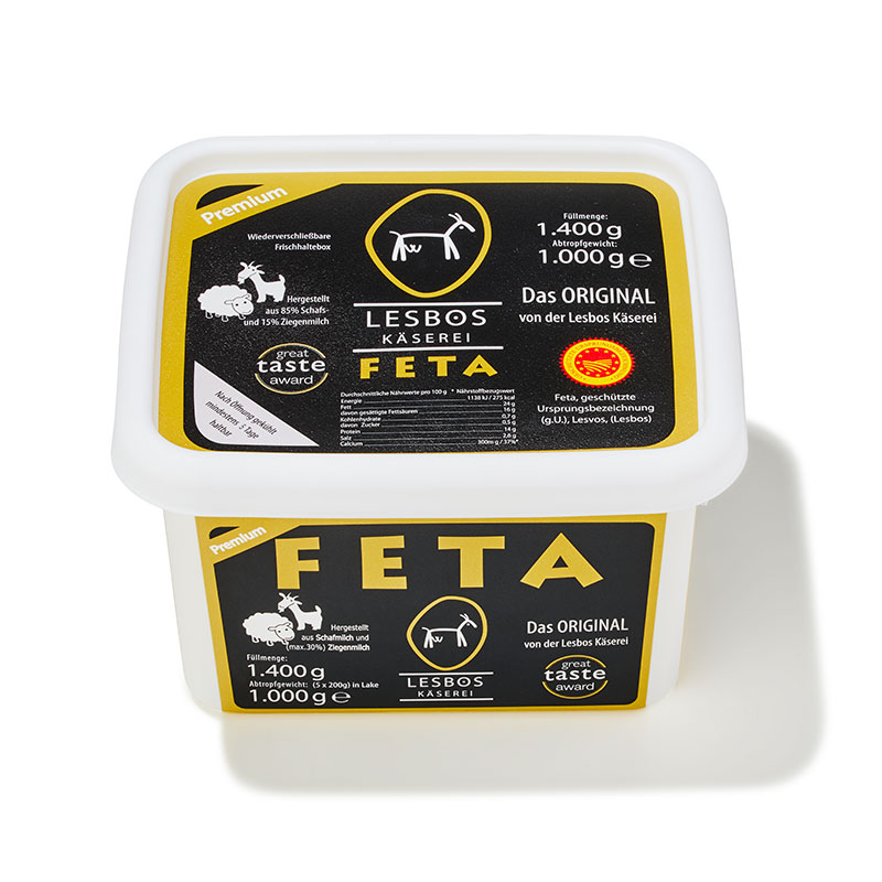 Feta en saumure, 43% MG "Fromagerie de Lesbos"