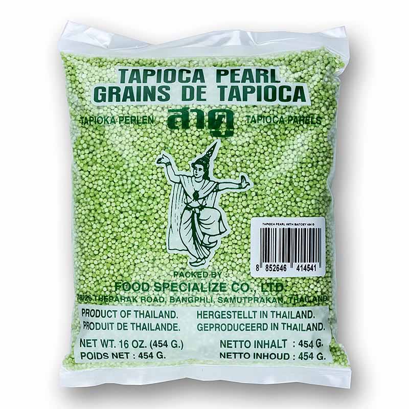 Tapiokaperlen grün454g Pck TH  Pandanusaroma