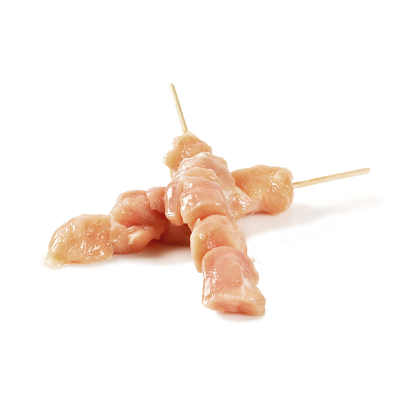 Pouletbrust-Spiessli kalibriert