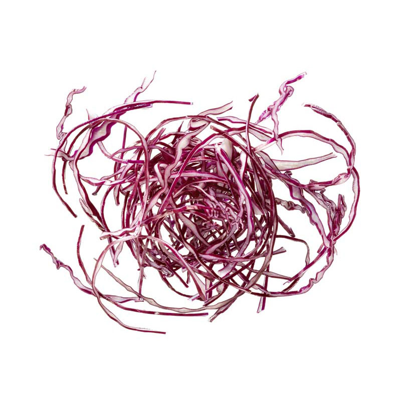 Rotkohl geschnitten