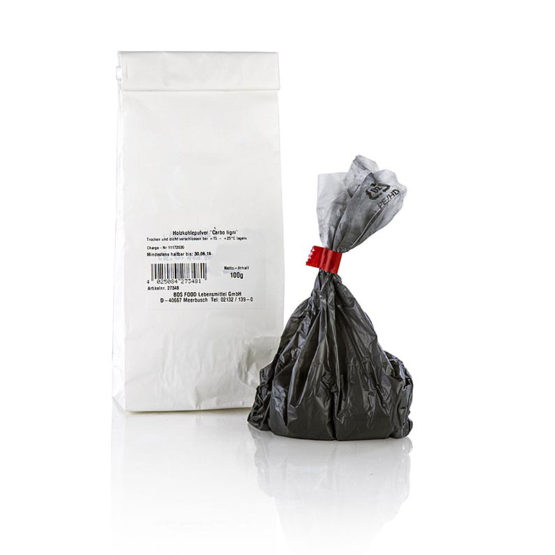 Holzkohlenpulver Carbo Ligni  100g Pck ES