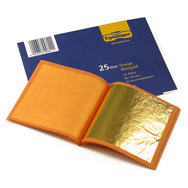 Blattgold Heftchen 25 Blatt  8x8 cm DE