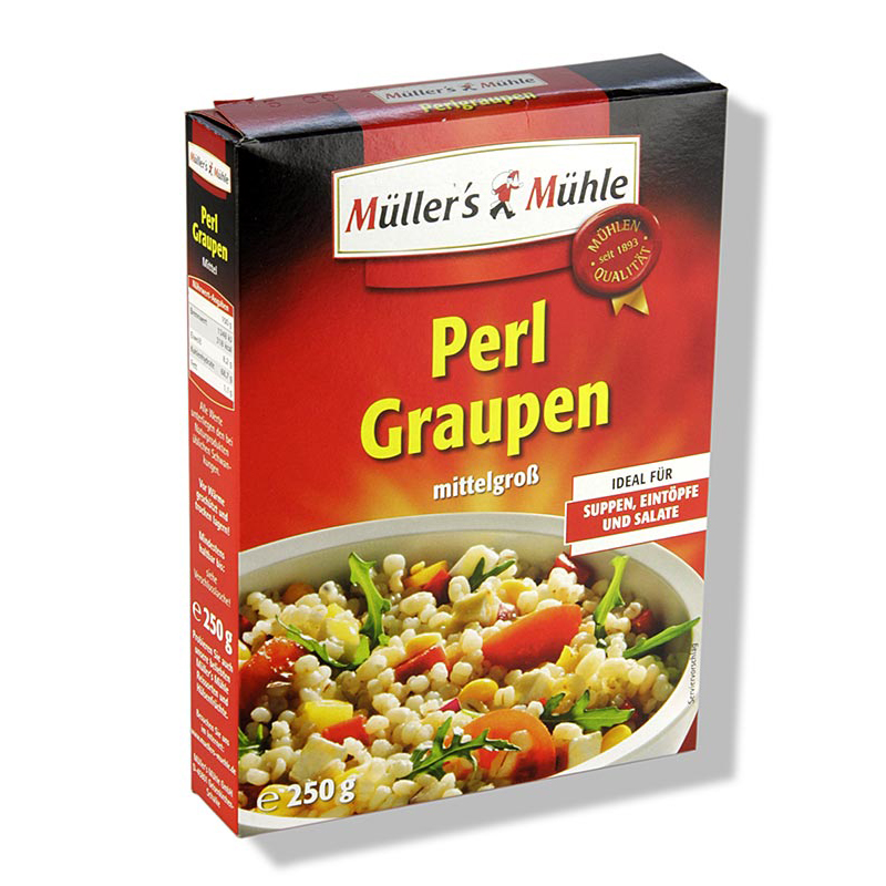 Rollgersten Perlgraupen mittel  250g Pck DE