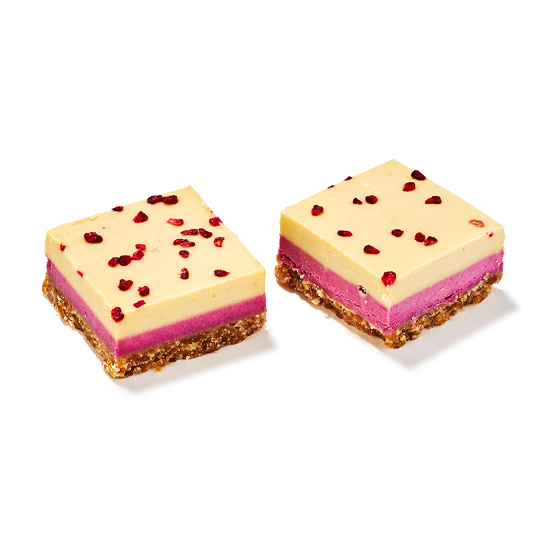 Kuchen Passionsfrucht und Himbeere vegan