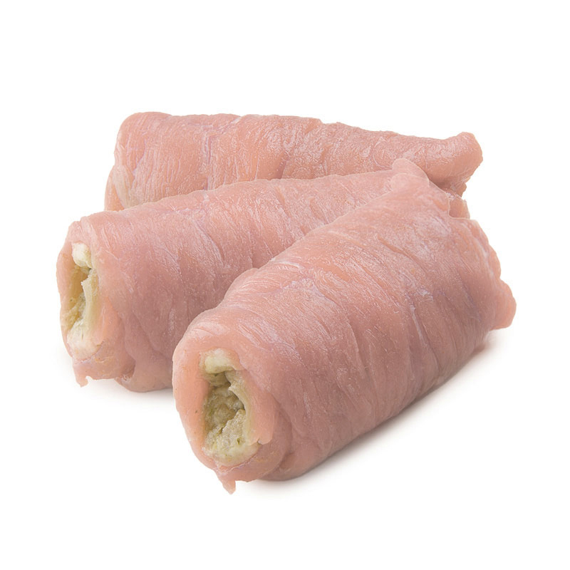 Involtini de poulet ail d'ours et fromage frais