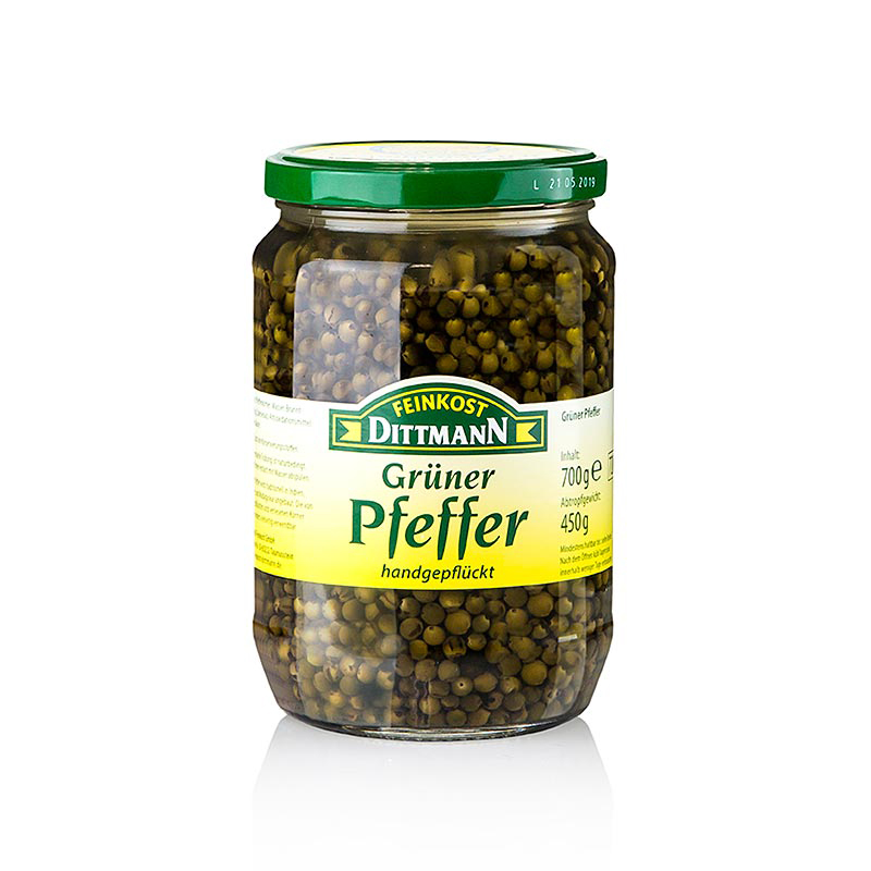 Pfeffer grün in Salzlake  720g Gl