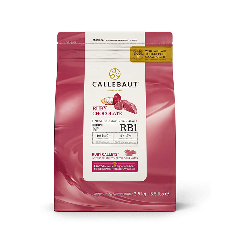 Kuvertüre Ruby 47% Pink 2,5kgPck BE Calle